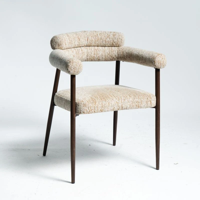 Retro Armchair With A Unique Buff Backrest Design Hot Transfer Frame suppliers